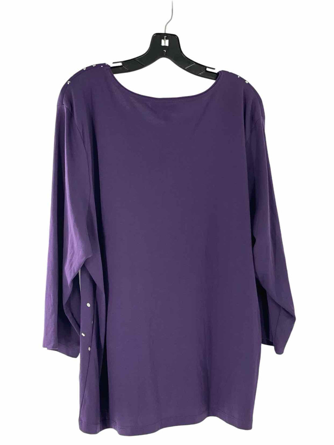 Karen Scott Size 3X Purple Long Sleeve Shirts