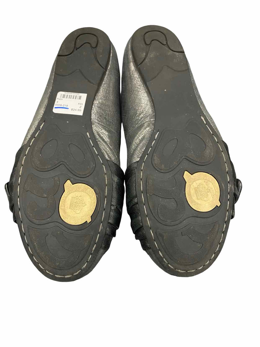 Born Shoe Size 9 Grey Metallic Leather Molly Flats