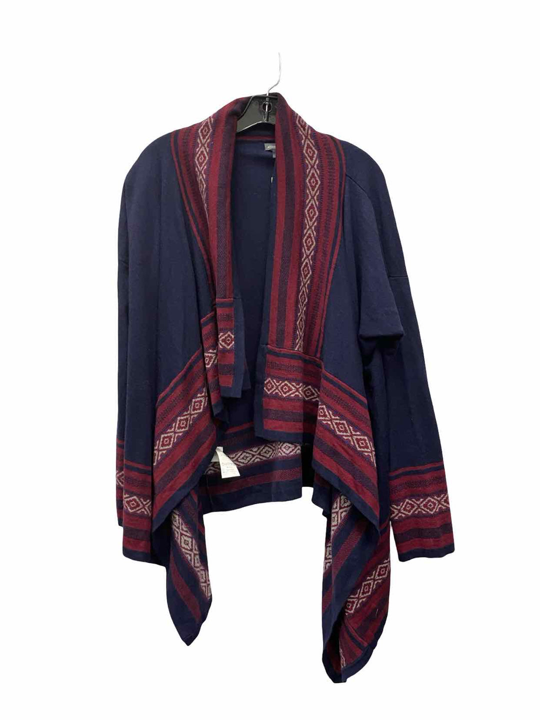 Eddie Bauer Size M Navy Blue Dark Red Sweater