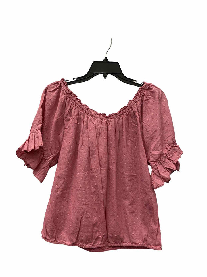 Maurices Size M Pink 100% cotton Short Sleeve Shirts