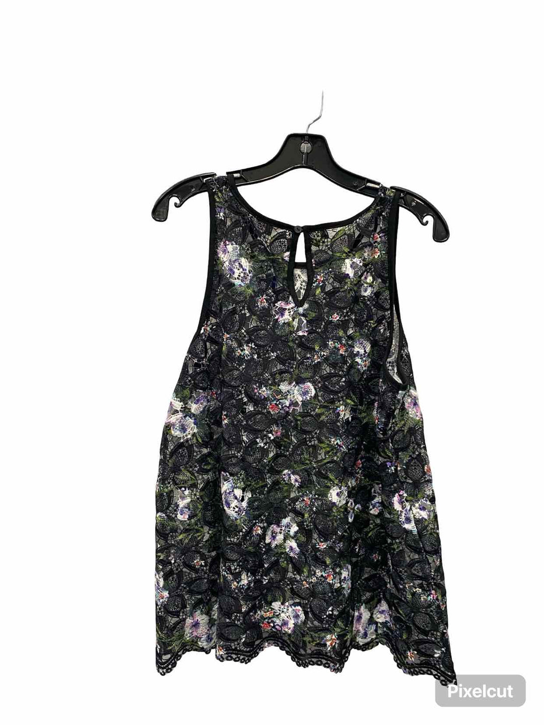 INARI Size L Black Purple Lace Tank Top