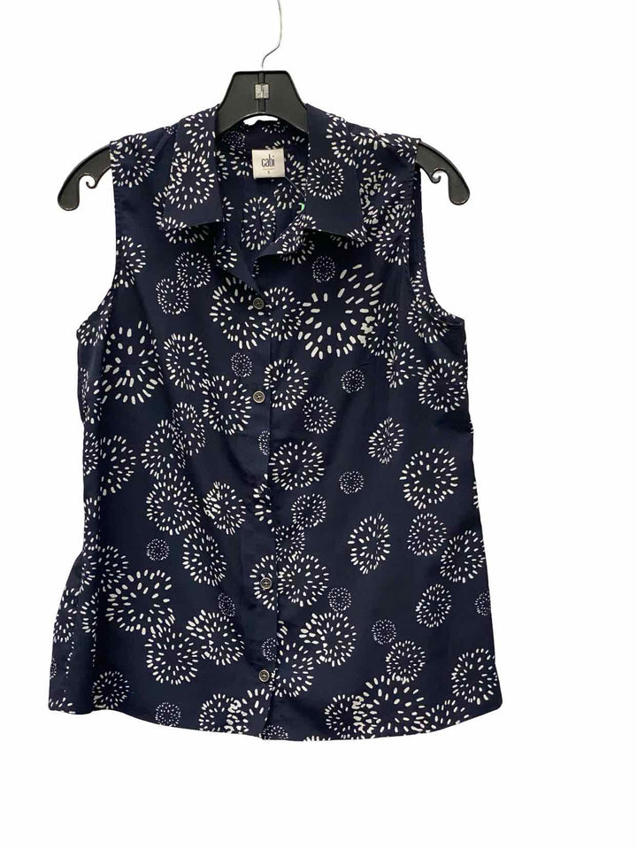 Cabi Size S Dark Blue White Tank Top