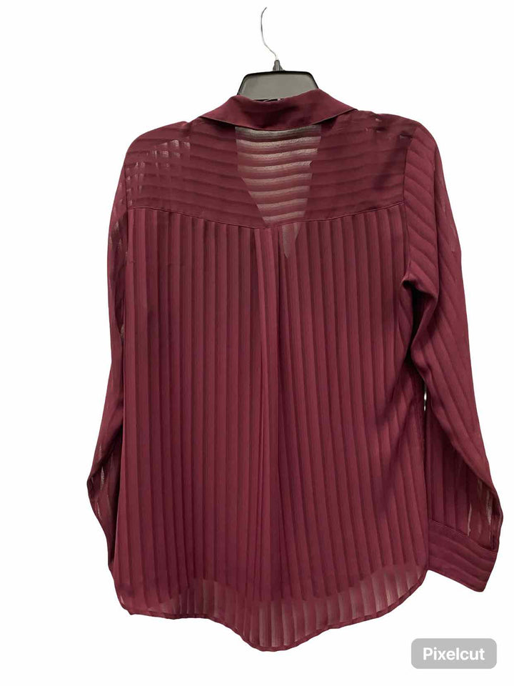 Express Size M Burgundy Long Sleeve Shirts
