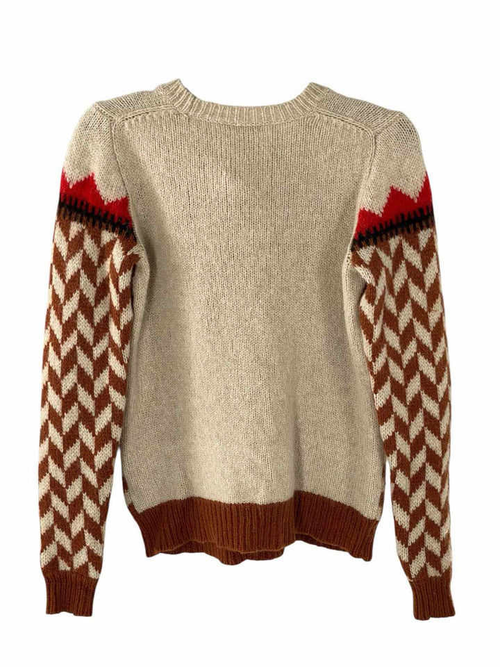 MadeWell Size M Brown Red Print Sweater