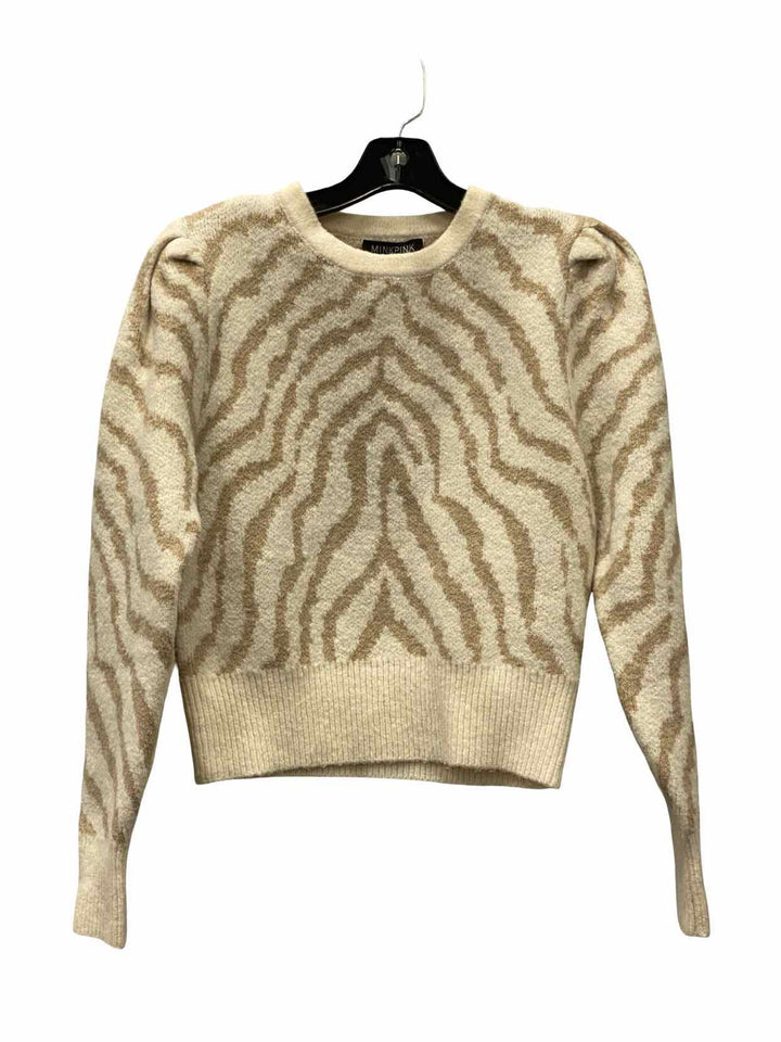 Mink Pink Size S White Beige Sweater