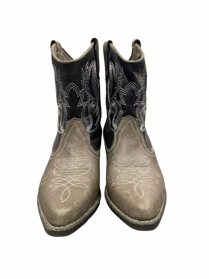 London Rebel Shoe Size 5.5 Grey Faux Leather Boots(Ankle)