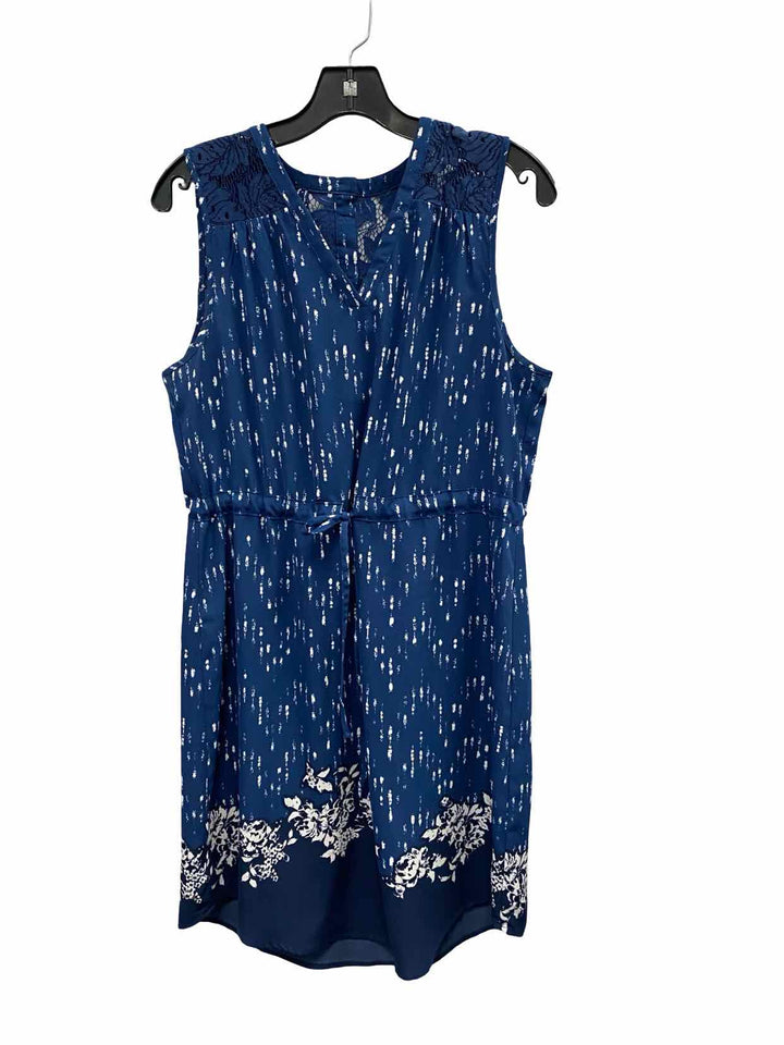 Truly Poppy Size M Blue White Dress