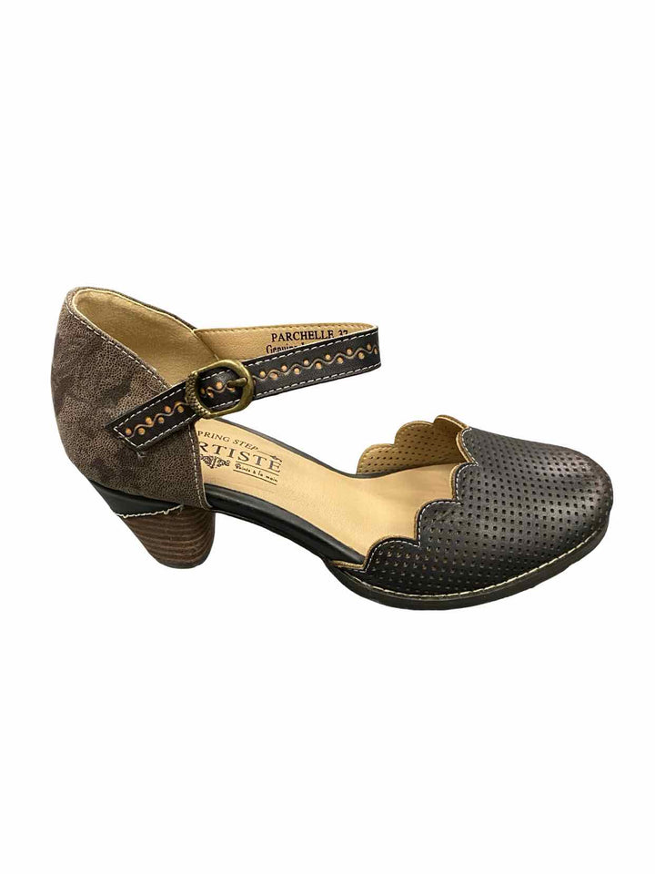 L'Artiste Shoe Size 37 Black Leather Parchelle Heels