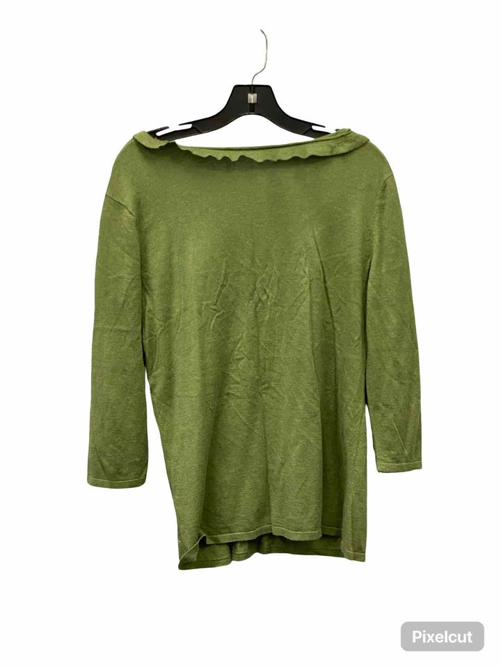 Unknown Brand Size S/M Green Cotton/Silk Blend Long Sleeve Shirts