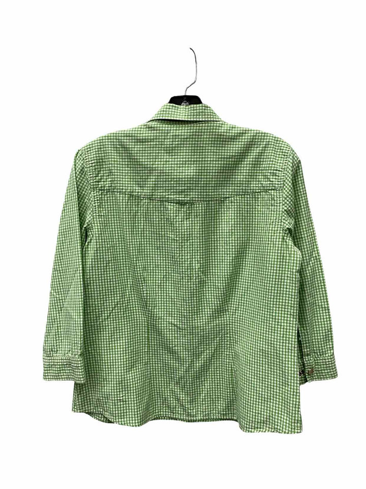Aeropostale Size M Green White Gigham 99% cotton Long Sleeve Shirts