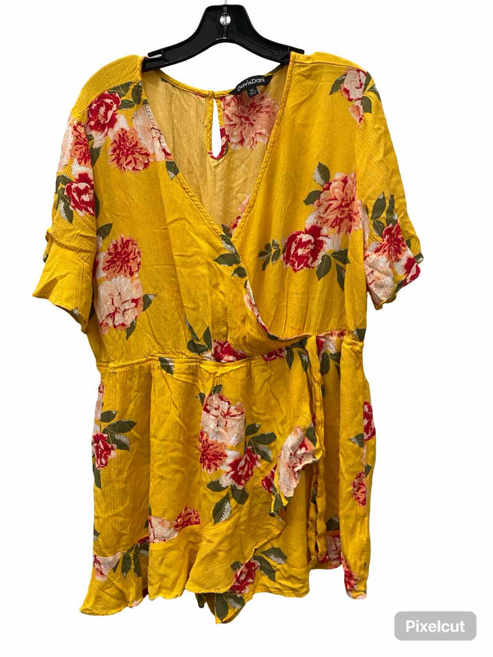 Davi&Dani Size 3X Yellow Floral Dress