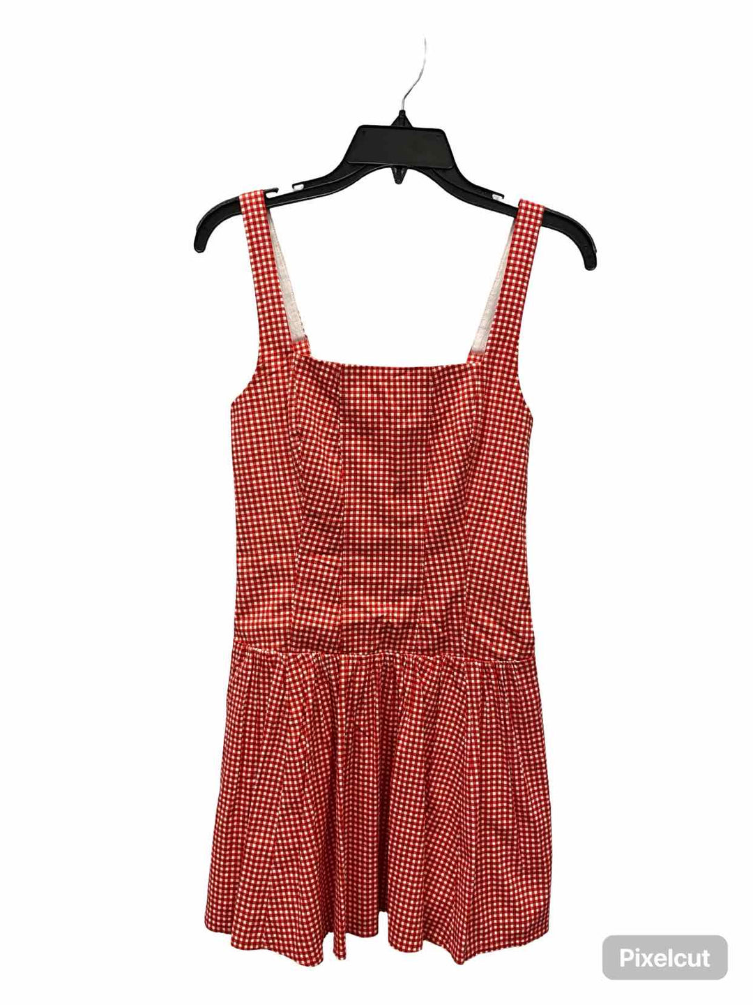 Abercrombie & Fitch Size S Red White Plaid 98% Cot 2% Span Dress
