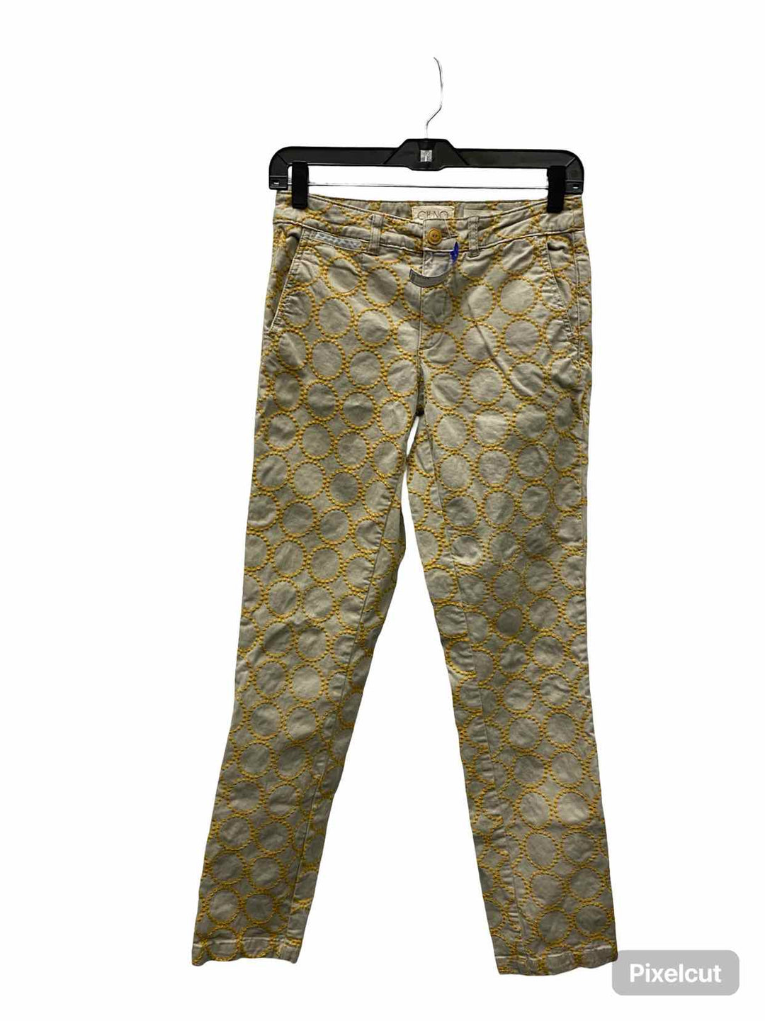 Anthropologie Size 26 Beige Yellow Circle Pants