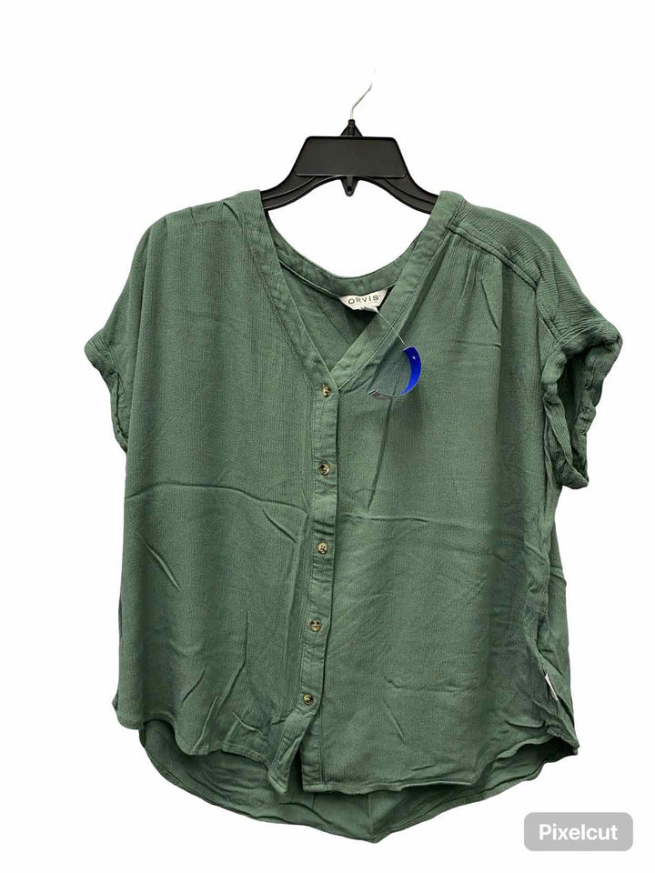 Orvis Size L Green Short Sleeve Shirts