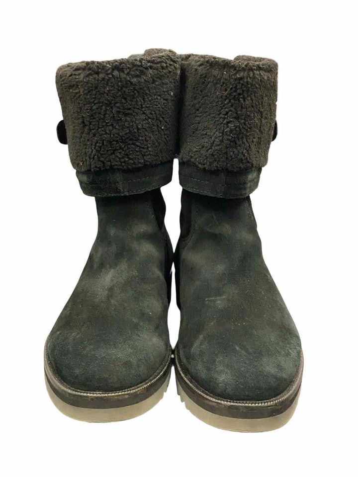 Aquatalia Shoe Size 7 Black Suede Paloma Cuff Boots(Ankle)