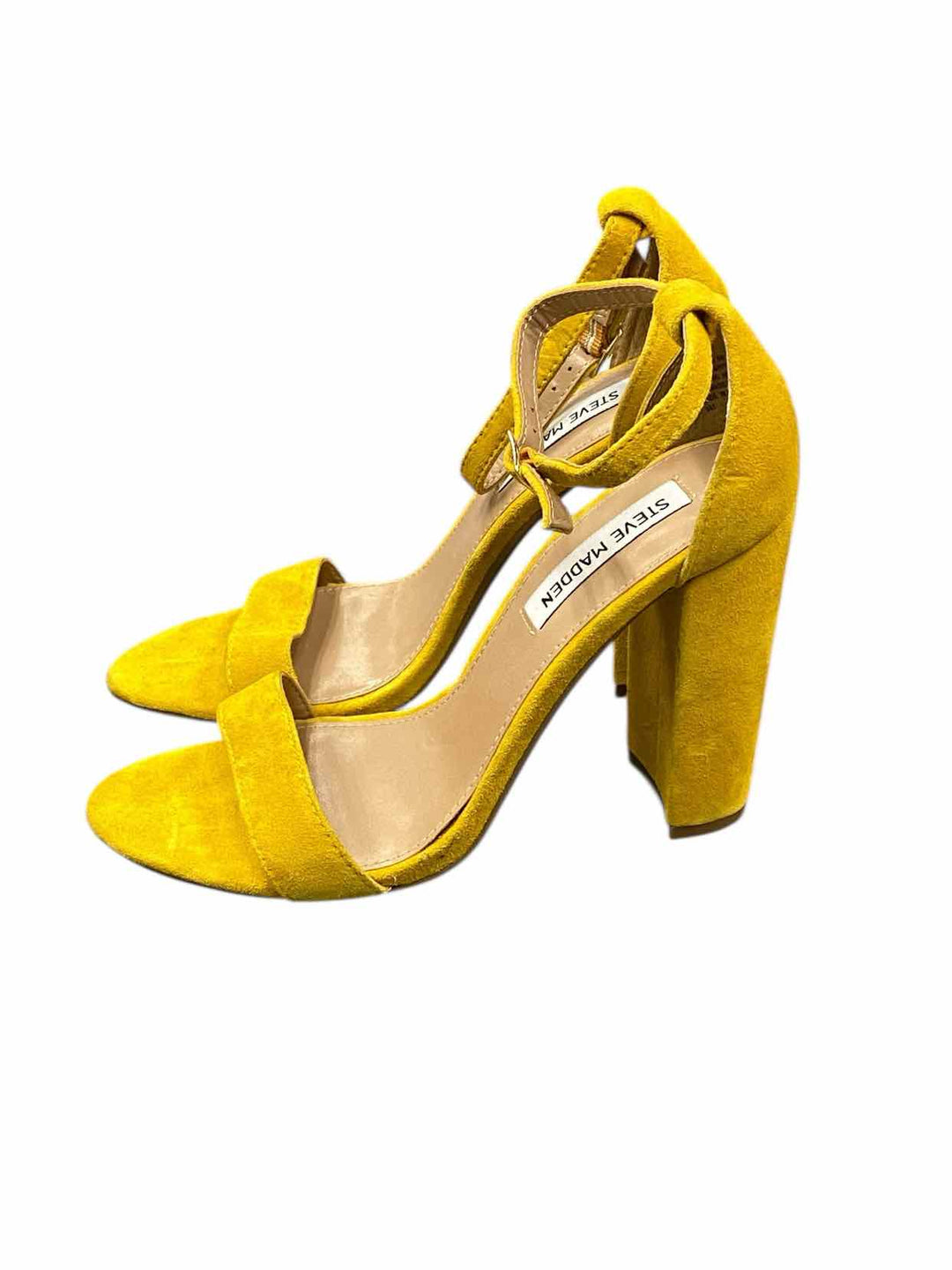 Steve Madden Shoe Size 7.5 Yellow Suede Heels