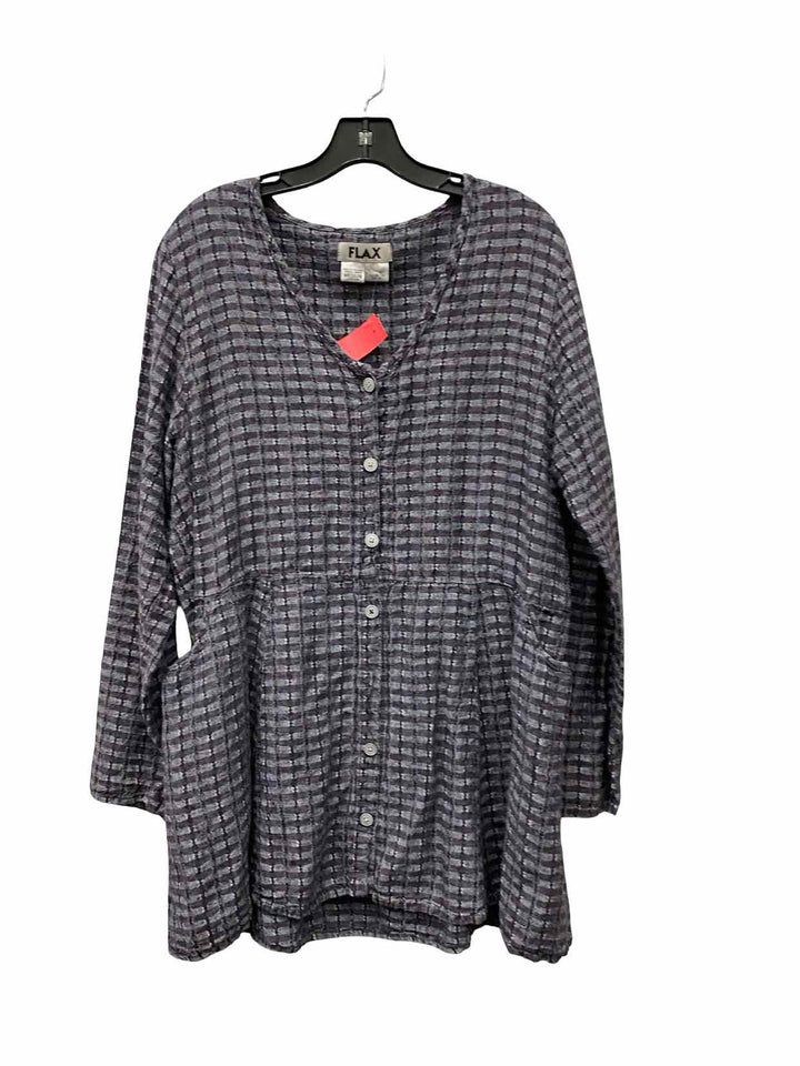 Flax Size M Purple Linen Long Sleeve Shirts