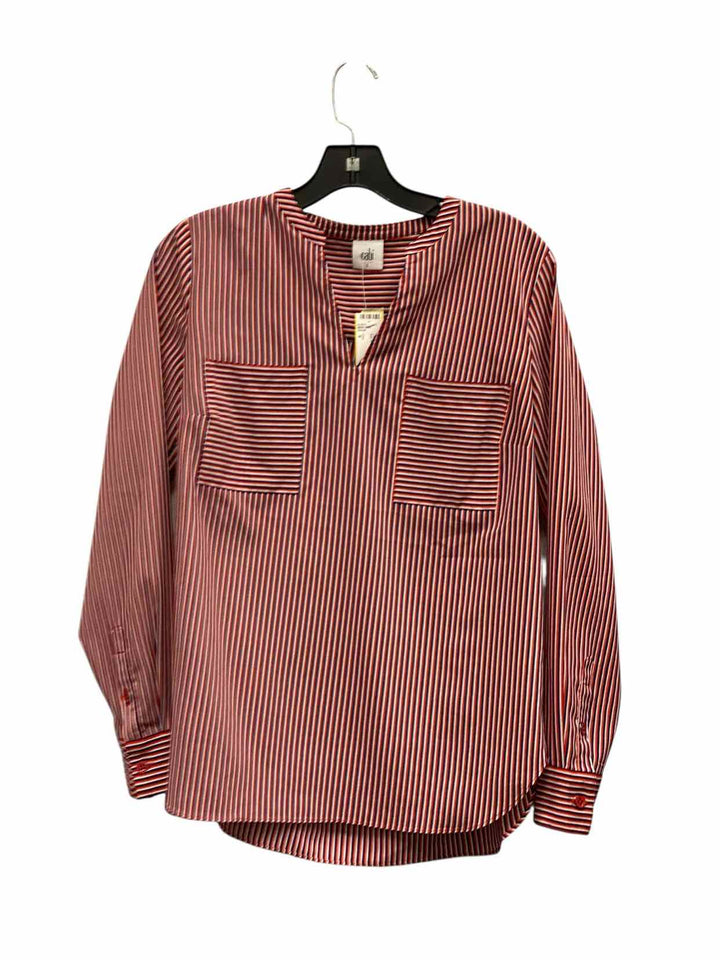 Cabi Size S Red white & blue Striped Long Sleeve Shirts