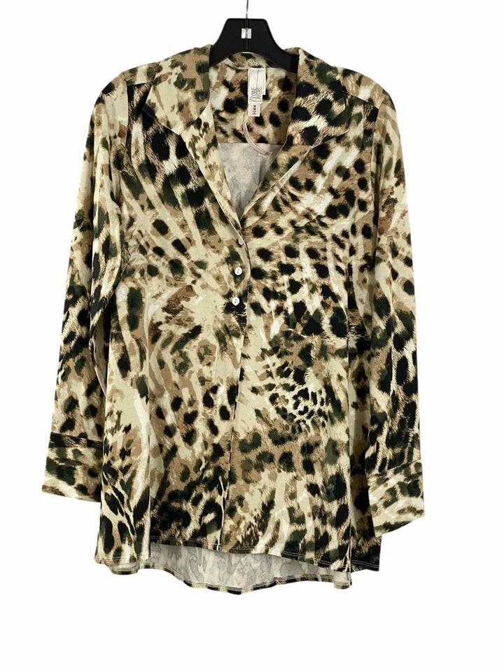 Wynne Layers Size M Brown Green Long Sleeve Shirts