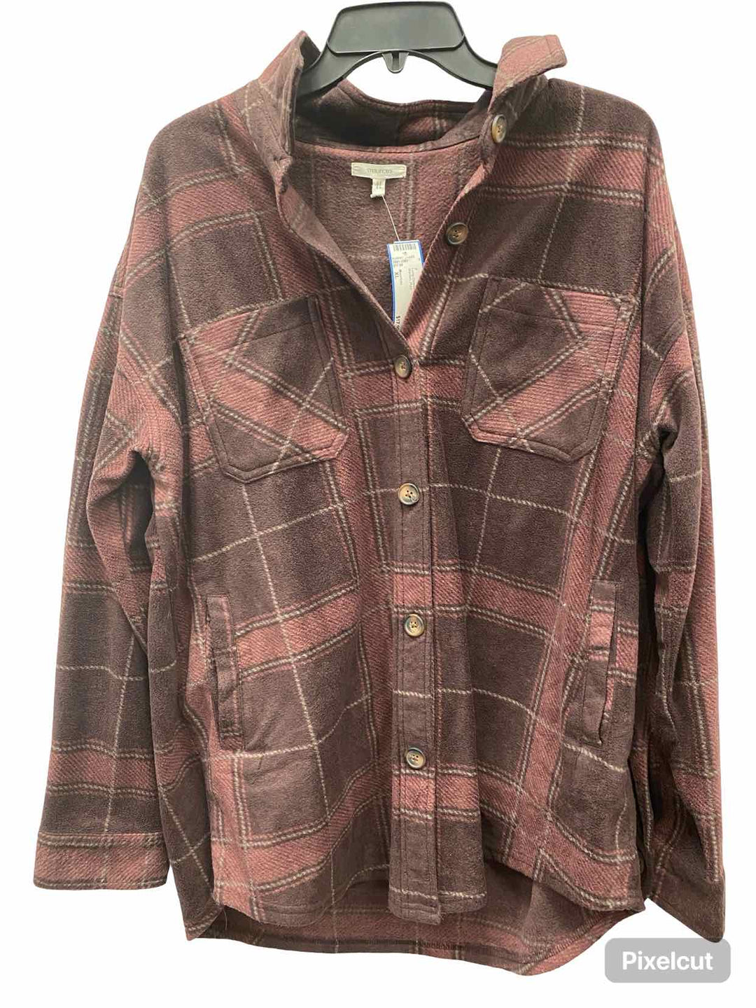 Maurices Size XL Maroon Plaid Long Sleeve Shirts