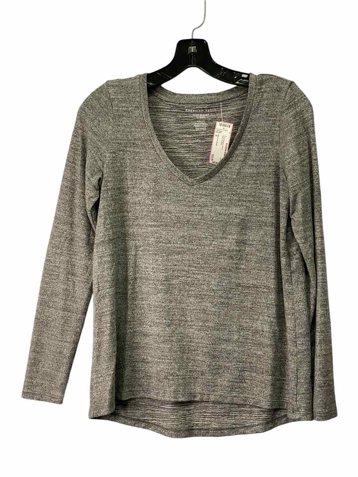 American Eagle Size S Gray Heather Long Sleeve Shirts