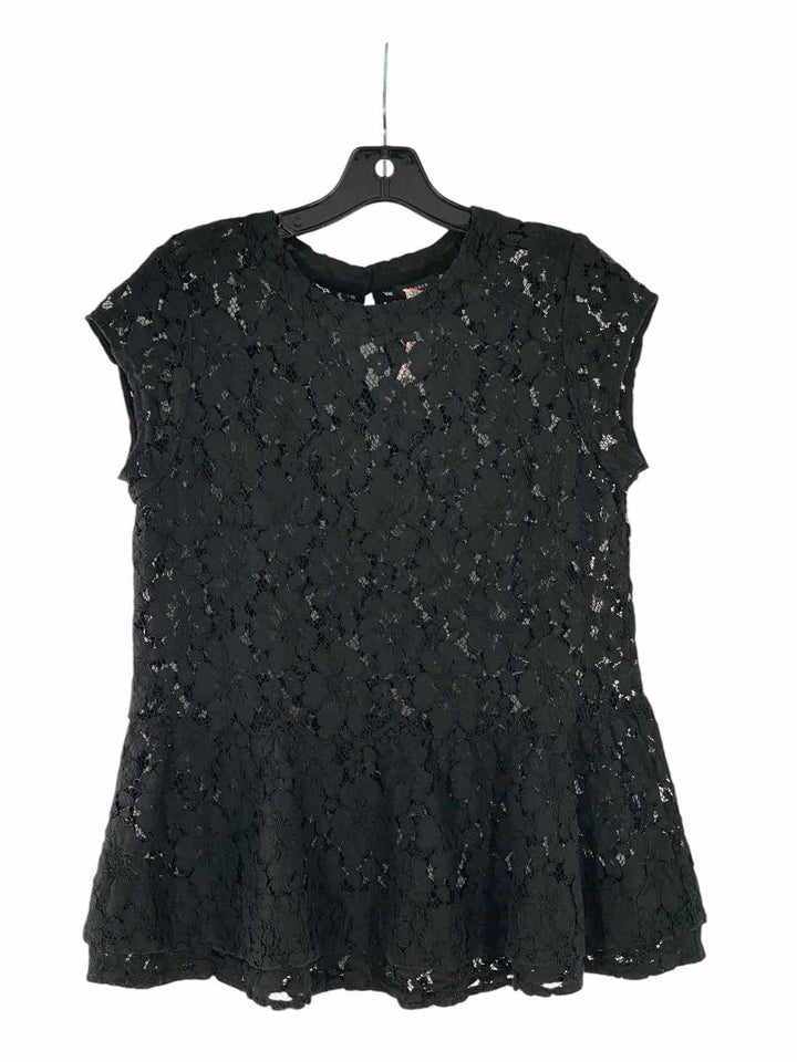 Halogen Size M Black Lace Short Sleeve Shirts