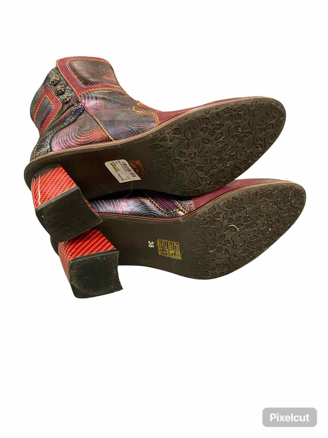 L'Artiste by Springstep Shoe Size 38 Red Leather Thunderbird Boots(Ankle)