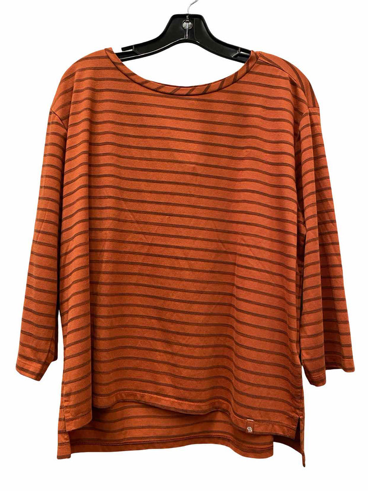 Mountain Hard Wear Size XL Orange Striped Long Sleeve Shirts