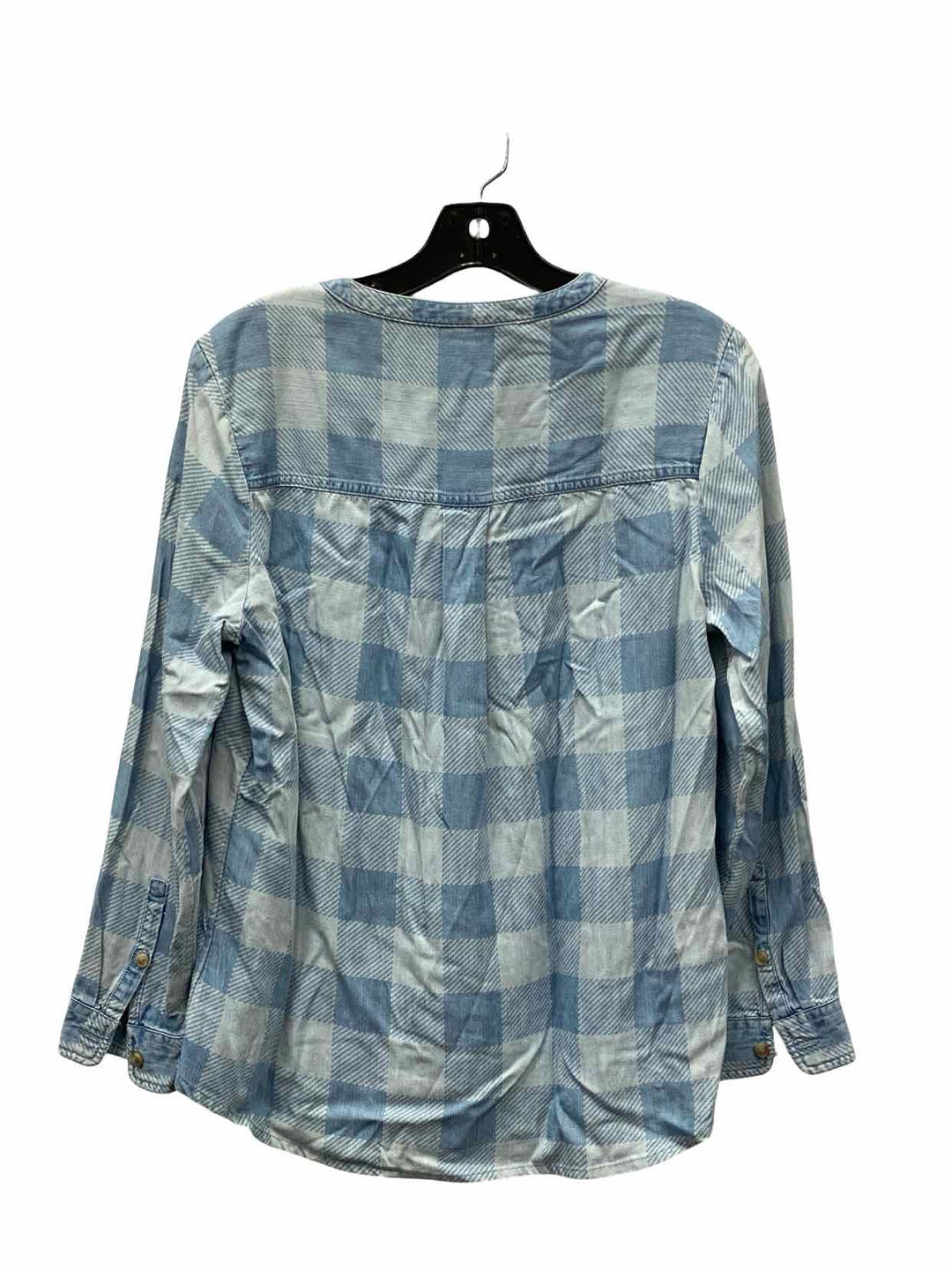 Eddie Bauer Size M Blue Checkered Long Sleeve Shirts