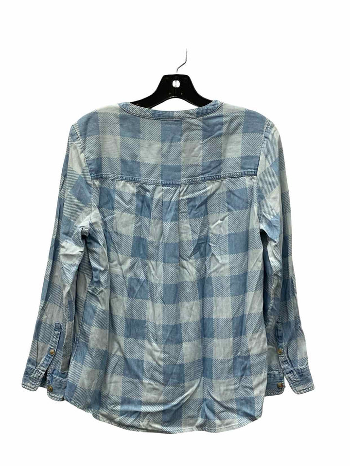 Eddie Bauer Size M Blue Checkered Long Sleeve Shirts