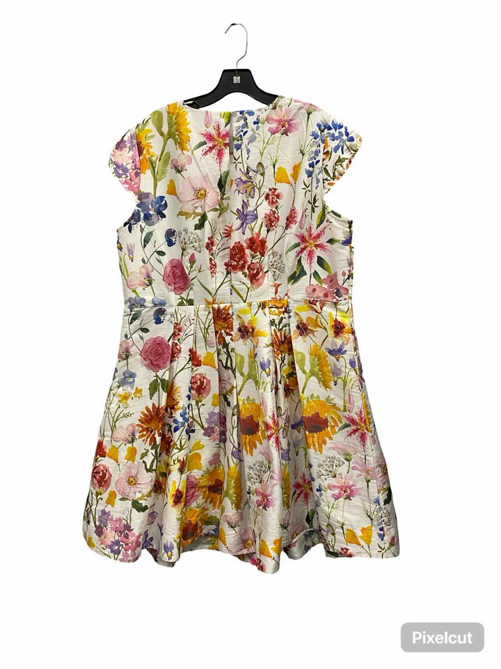 eShakti Size 2X White Multi Dress