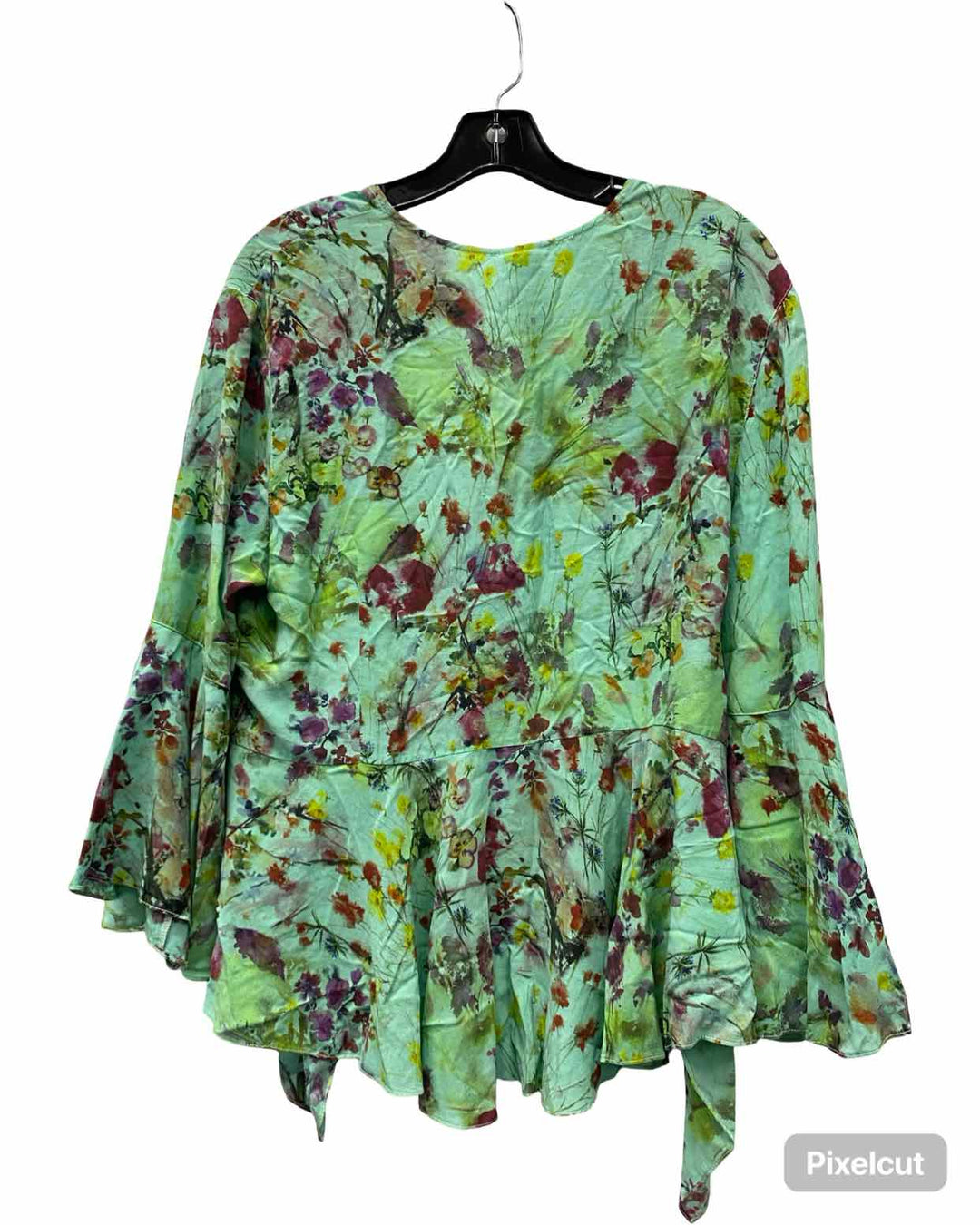 Tianello Size XL Teal Multi Floral NWT Long Sleeve Shirts
