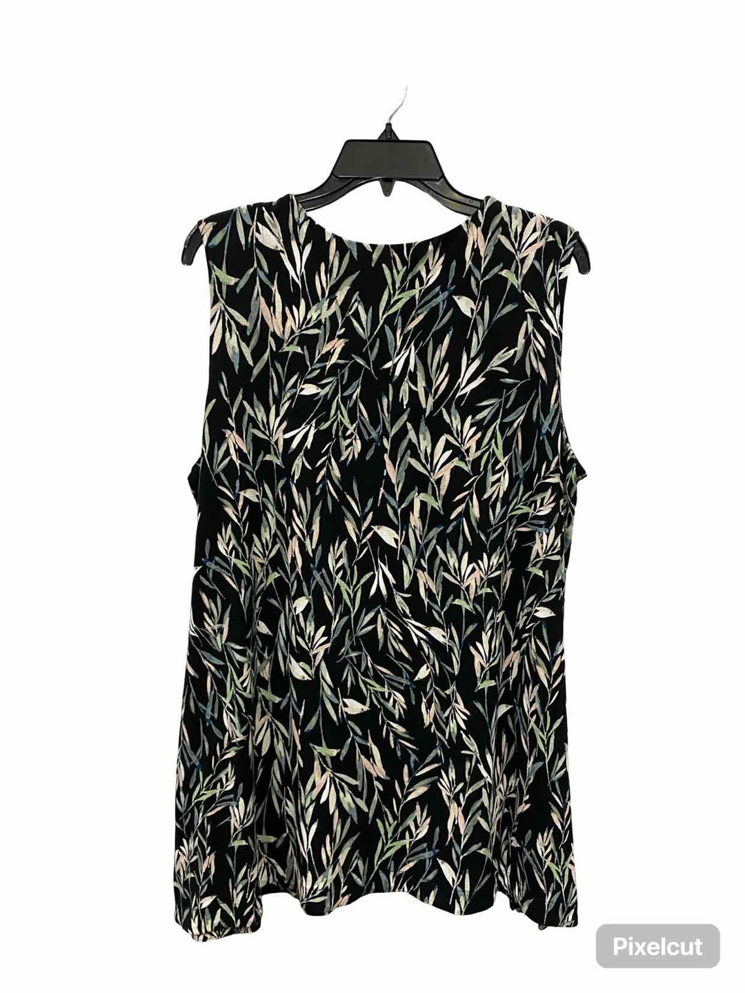 J Jill Size XL Green Black Leafy Tank Top