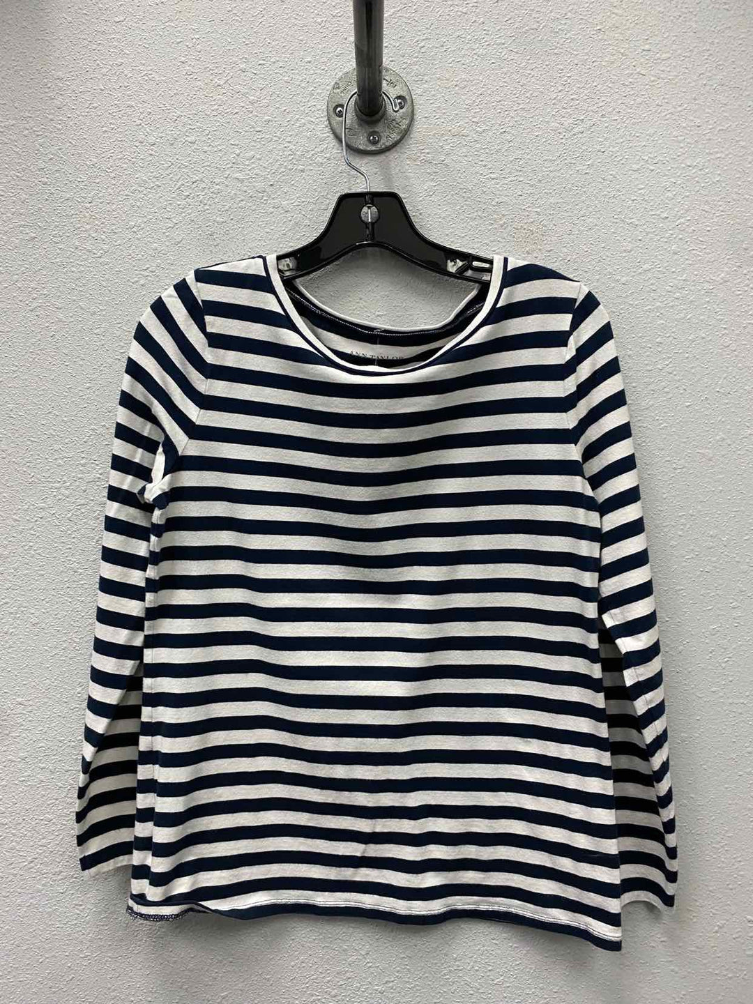Ann Taylor Size M Blue White Striped Long Sleeve Shirts
