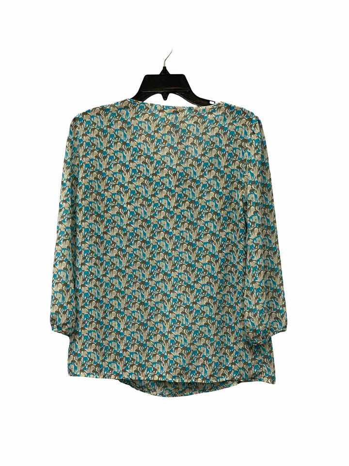 Banana Republic Size M Blue Gray Print Long Sleeve Shirts