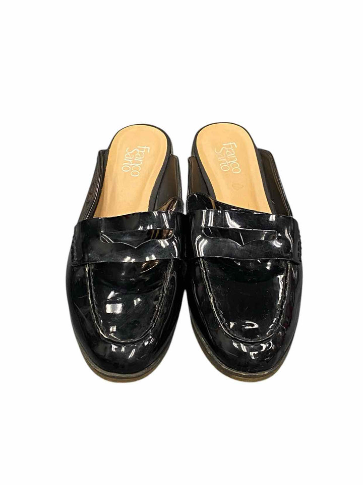 Franco Sarto Shoe Size 11 Black Patent Leather Mule Loafer Loafers