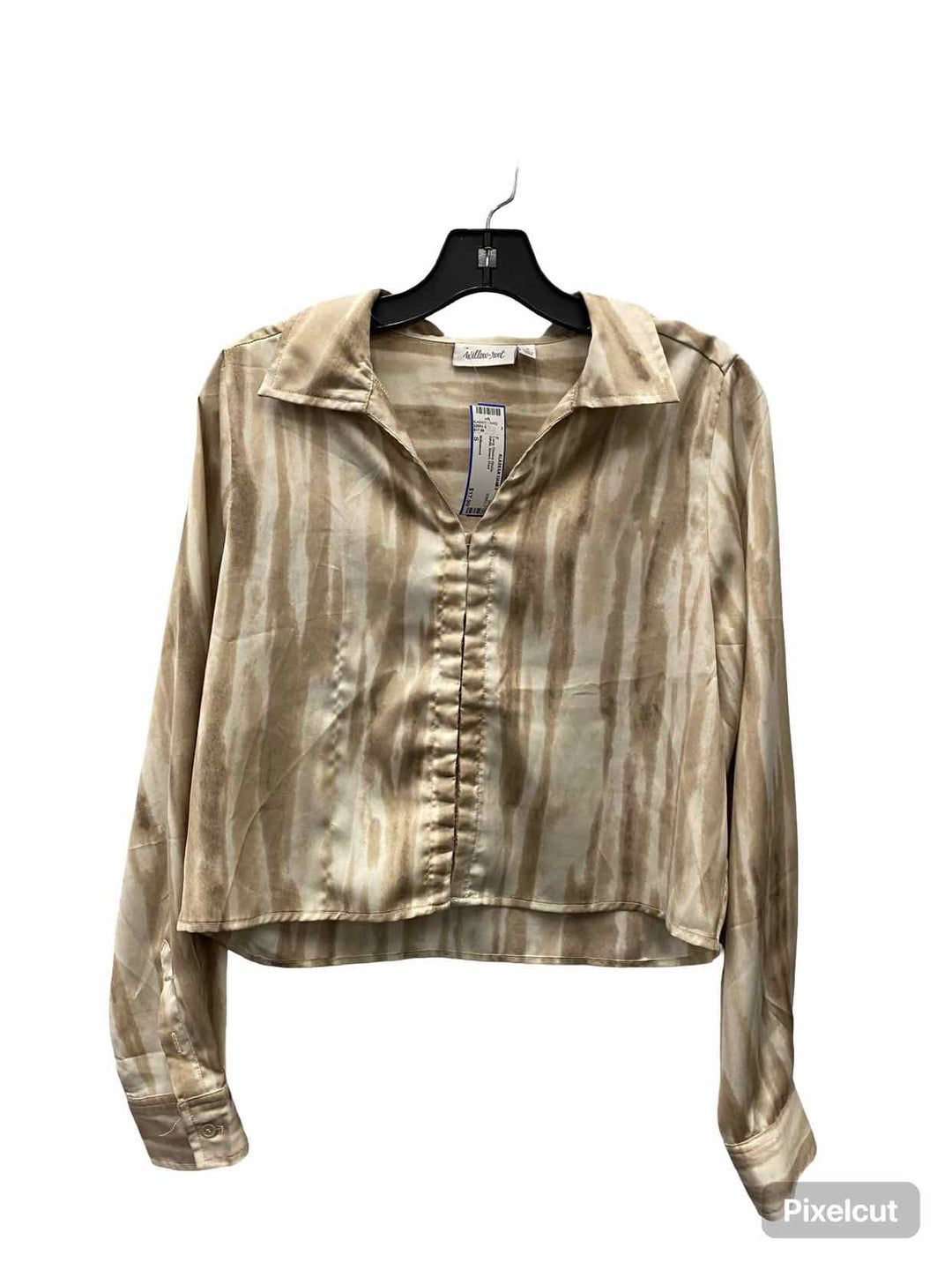 Willowroot Size S White Brown Print Long Sleeve Shirts