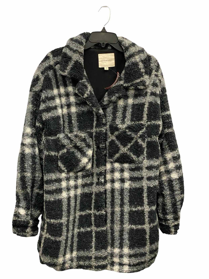 Thread and Supply Size M Grey Black Fleece Jacket (Outdoor)