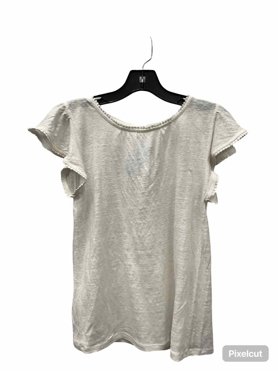Loft Size XS White 100% Linen Short Sleeve Shirts