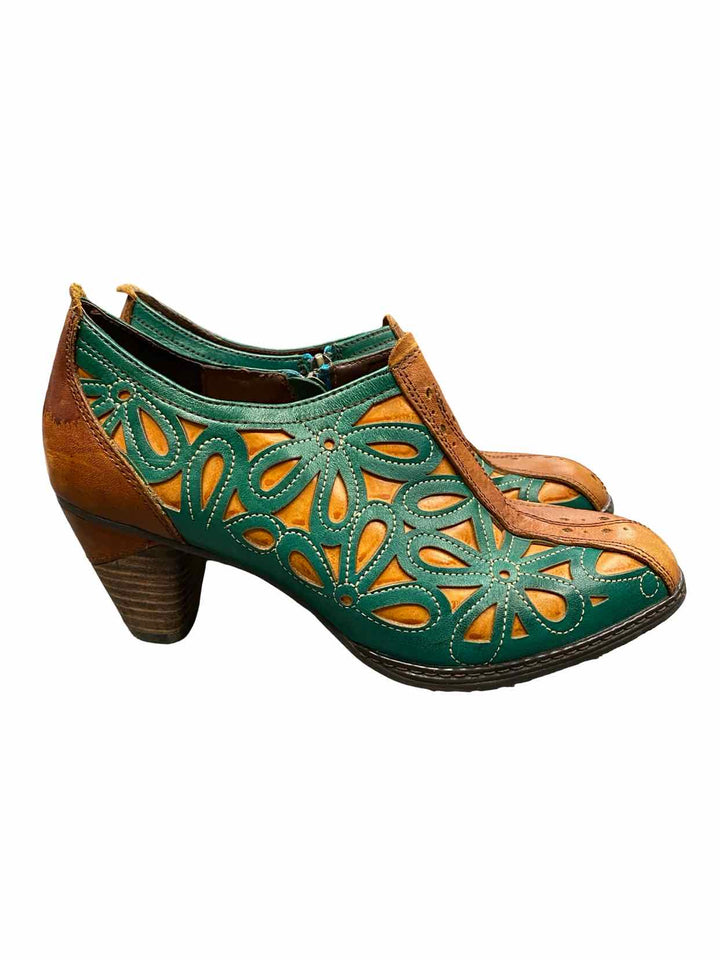 L'Artiste Shoe Size 40 Teal Brown Leather Arabella Boots(Ankle)