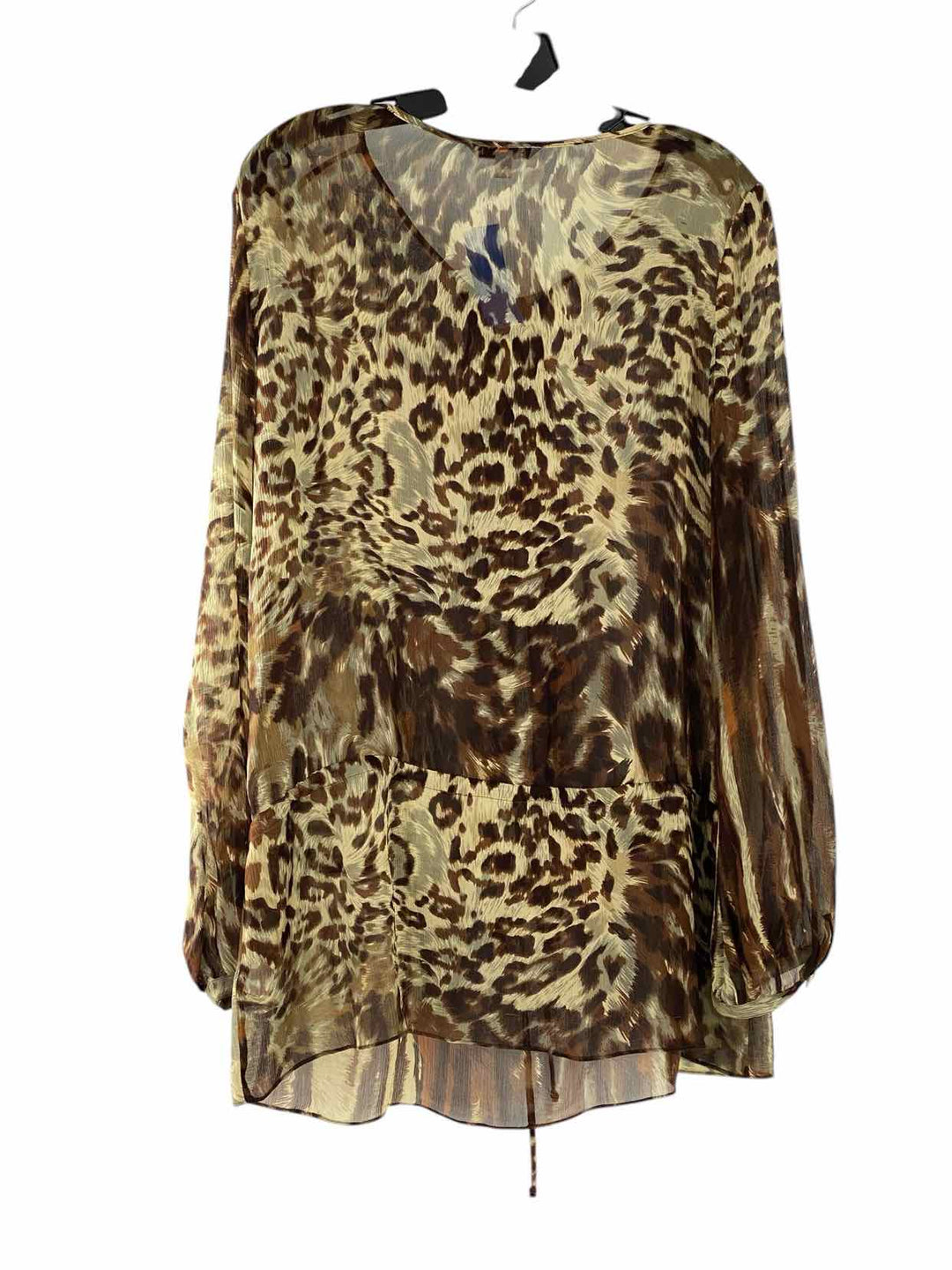 Cabi Size L Brown Beige Print Long Sleeve Shirts