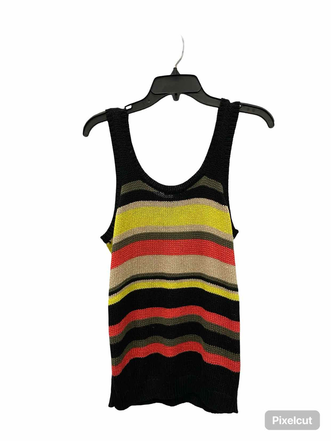 Halogen Size M Black Yellow Striped Tank Top