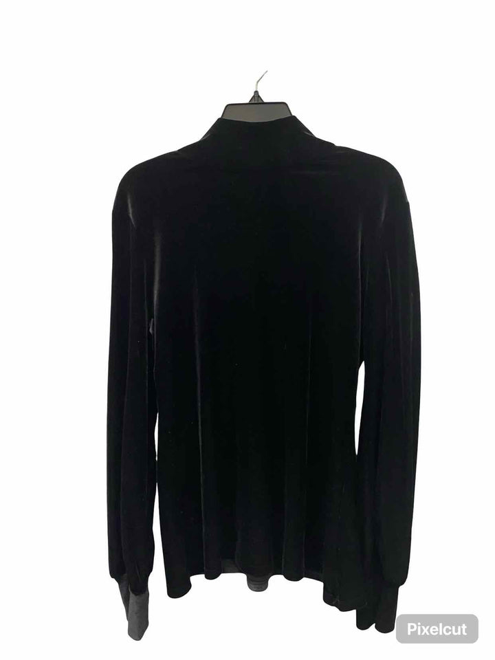 Halogen Size 1X Black Velvet Long Sleeve Shirts
