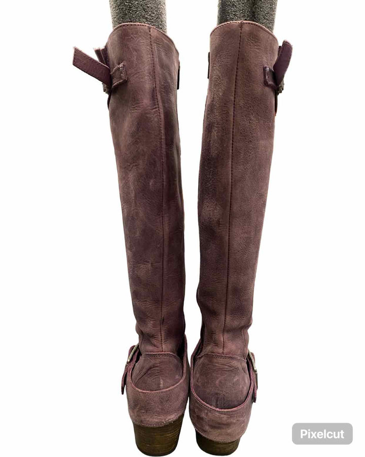 John Fluevog Shoe Size 9 Lavender Leather Adriana Luna Boots(knee)