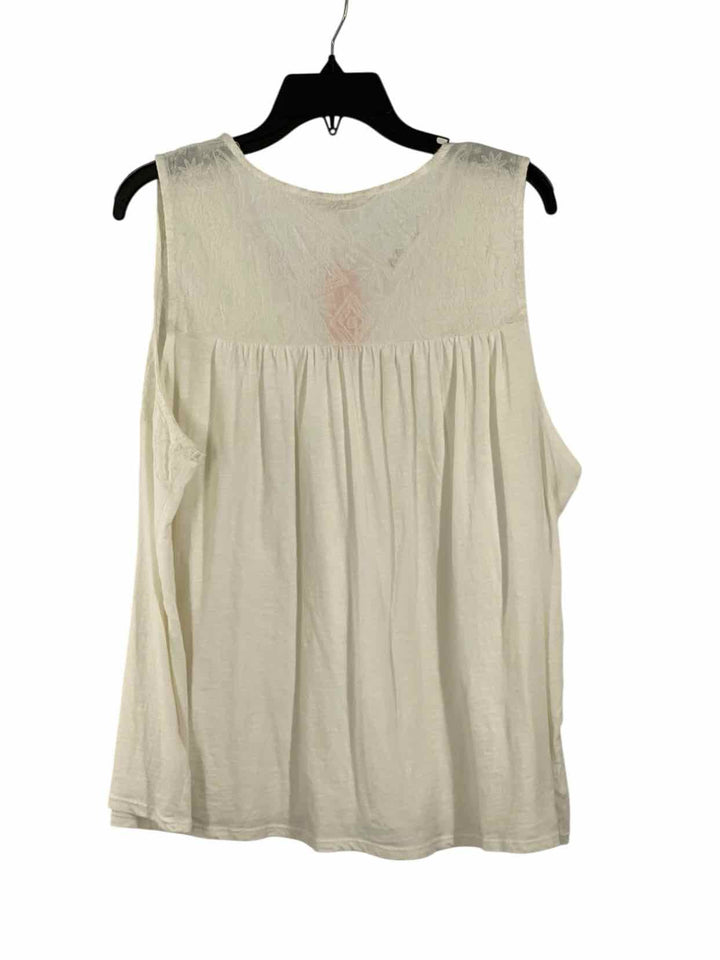 Lucky Brand Size 2X White Tank Top