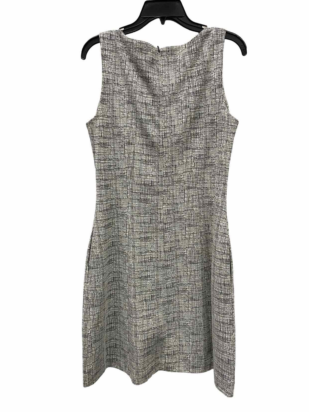 Tahari Size 8 Grey Black Grid Dress