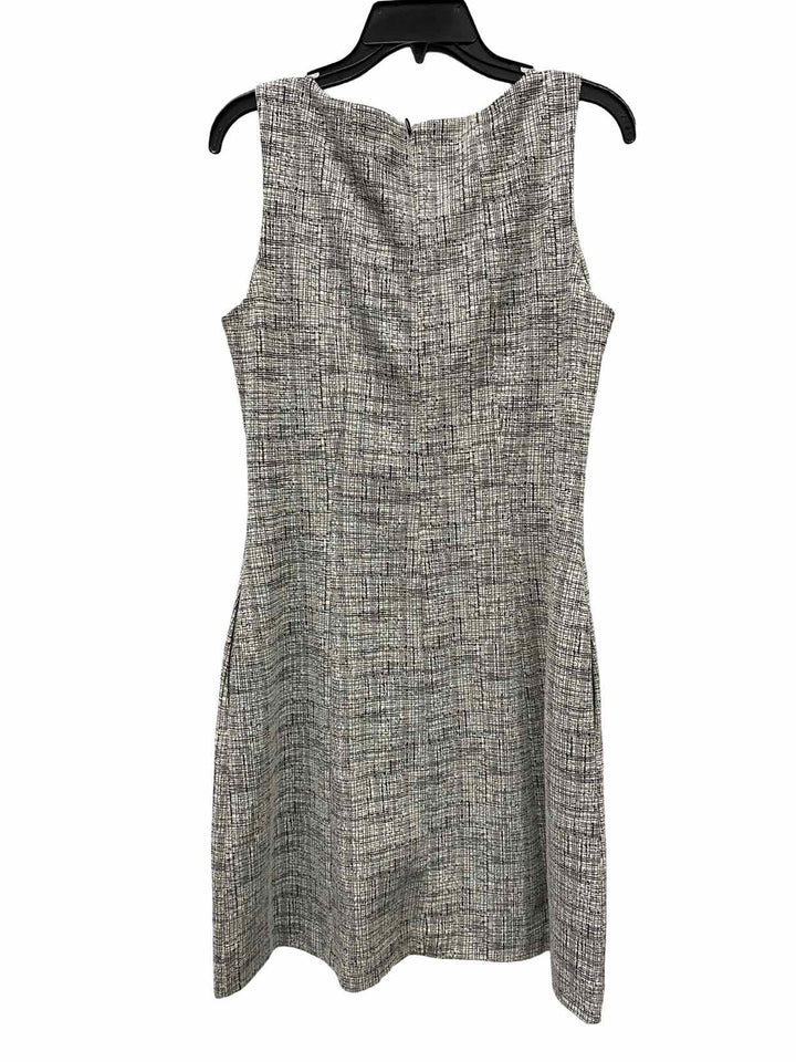 Tahari Size 8 Grey Black Grid Dress