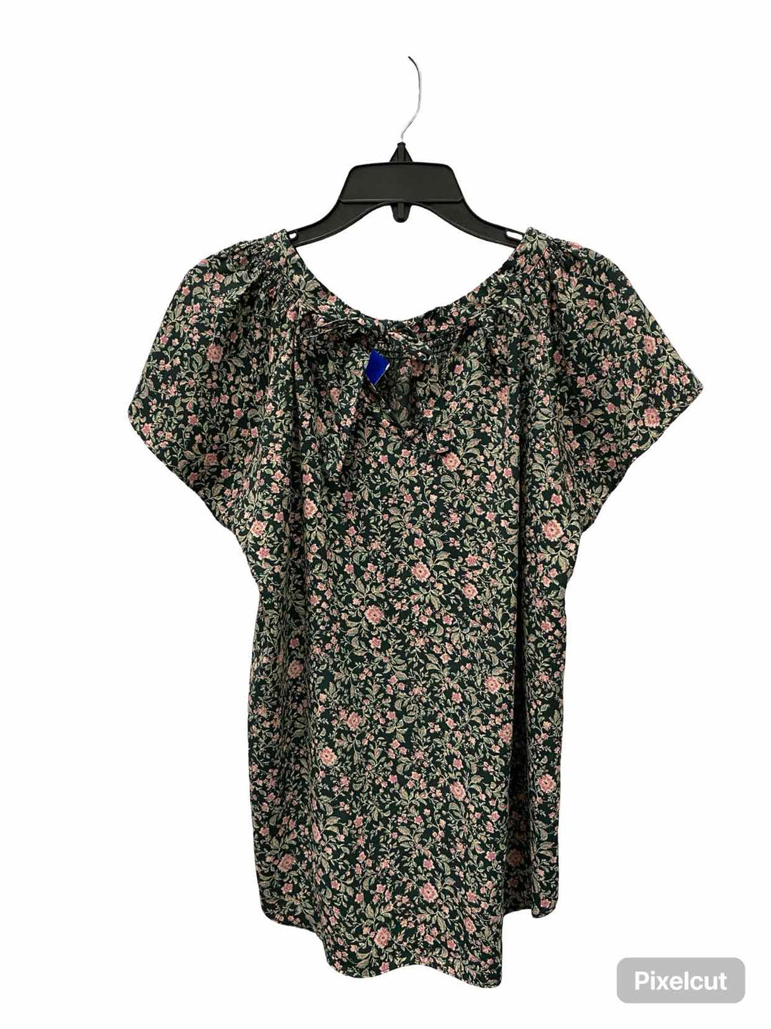 Lauren Conrad Size L Green Pink Short Sleeve Shirts