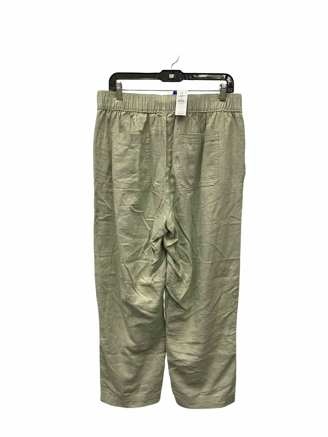 Loft Size L Green 55% Linen Pants