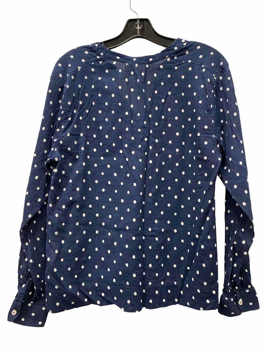 Carve Designs Size S Navy Blue White Polka Dot Long Sleeve Shirts